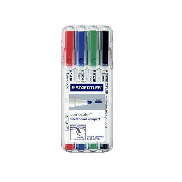 STAEDTLER whiteboard markers�t 4 stk ass. compact 1-2mm - 5228687